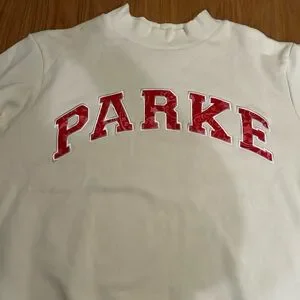 Parke | Tops | Parke Heritage Coastal Varsity Mockneck Cream  display picture 3